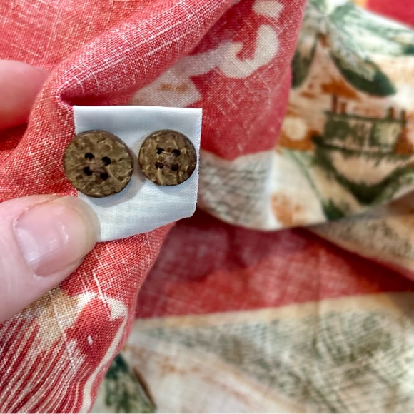 Tommy Bahama Shirt Mens Large Linen Floral Hawaiian Short Sleeve Button Up Aloha - Picture 8 of 11